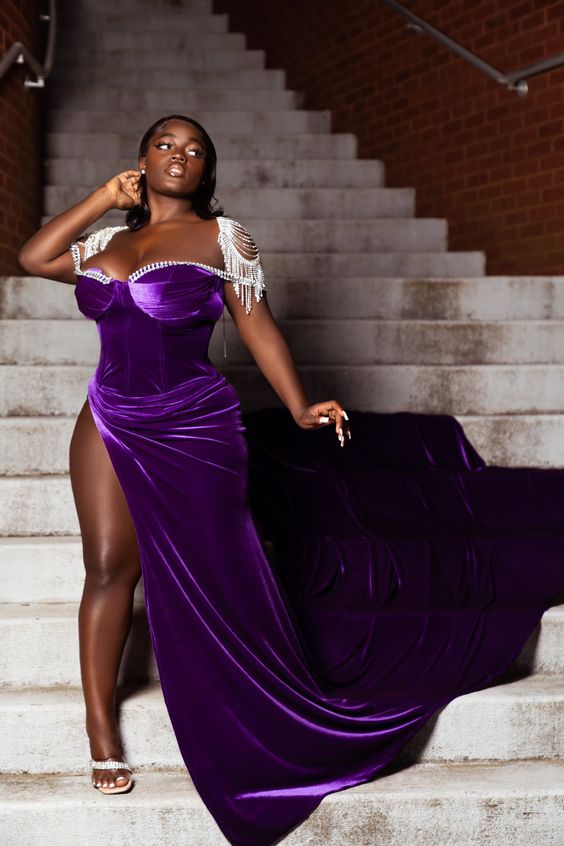 purple plus size formal dresses